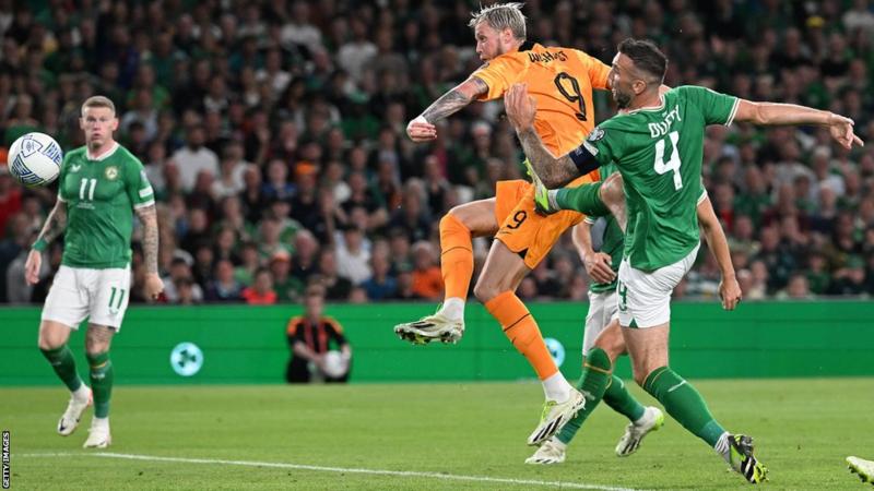 Wout Weghorst hit the Netherlands' winner in the qualifier at the Aviva Stadium in September