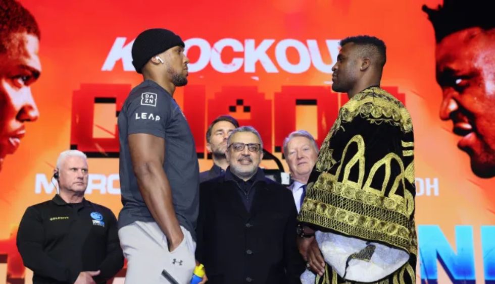 AJ and Ngannou faced off for the first time