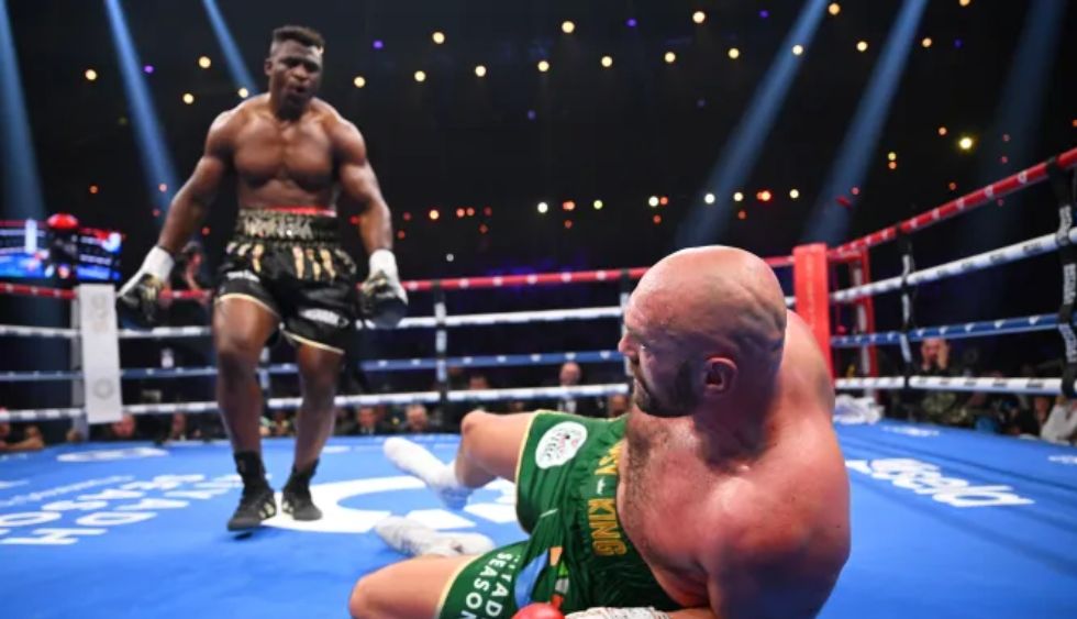 Ngannou knocked Fury down in his boxing debut