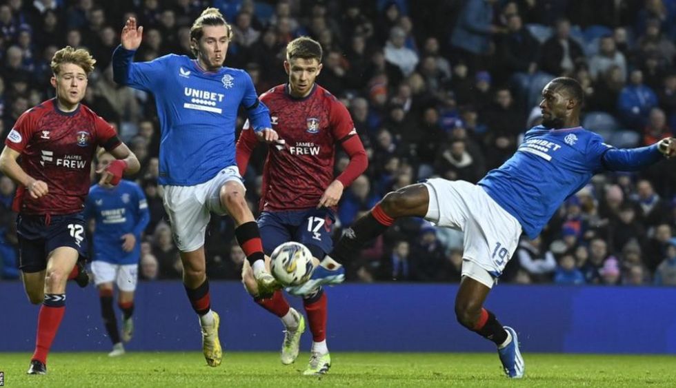 Players of Rangers and Kilmarnock