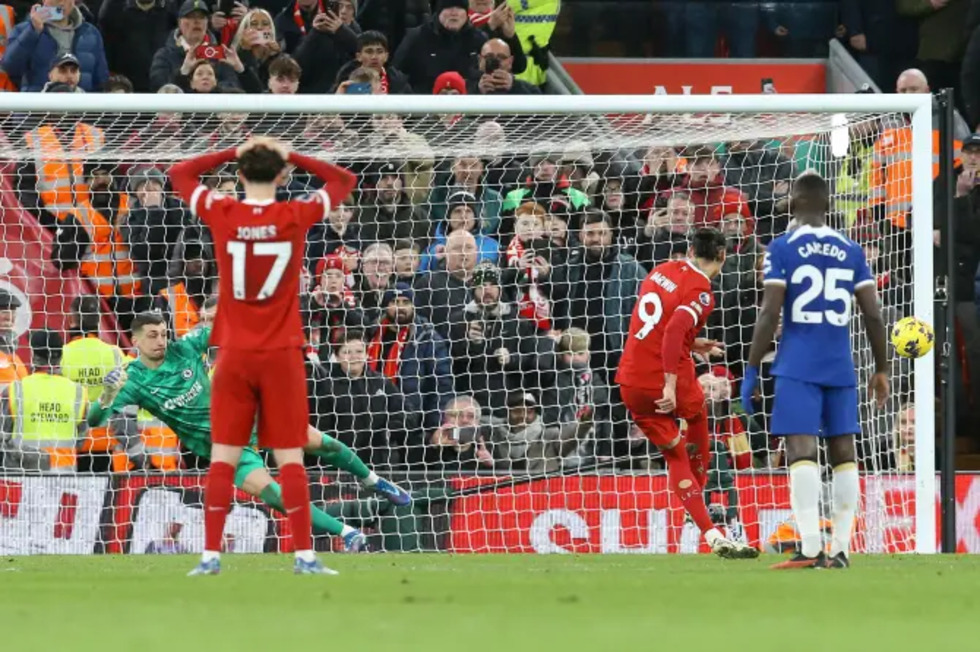 Darwin Nunez hit the woodwork four times - including with his penalty