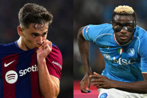 Barcelona midfielder Gavi and Napoli's Victor Osimhen