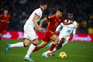 Football players od Roma and Cagliari