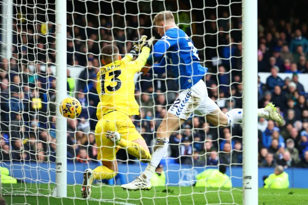 Jarrad Branthwaite scored a late equaliser for Everton