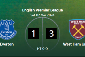 Everton West Ham Premier League