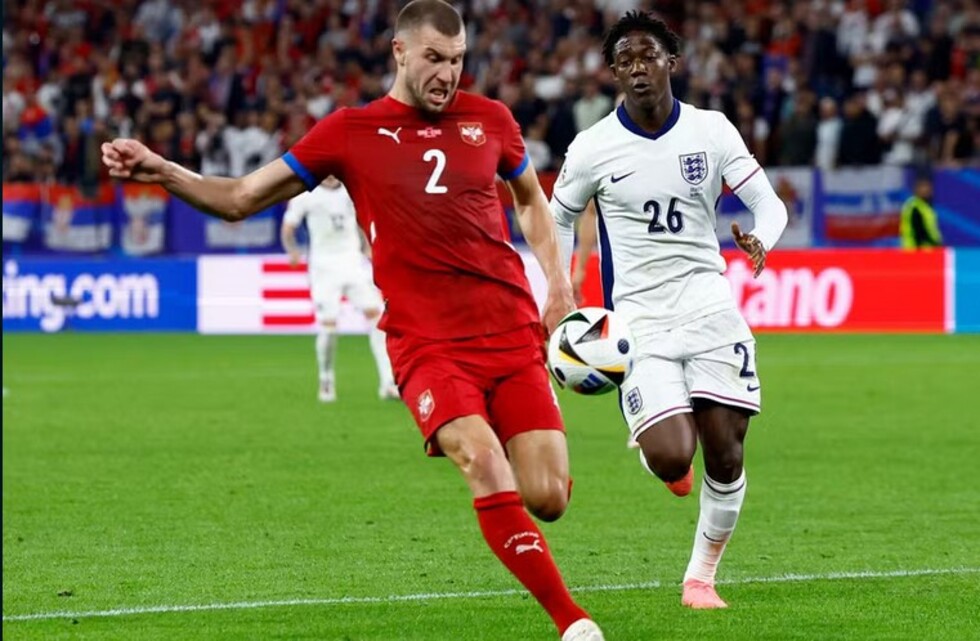 Strahinja Pavlovic in action during EURO 2024